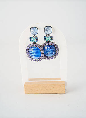 Boucles d’oreilles matériaux métal bleu KONPLOTT femme