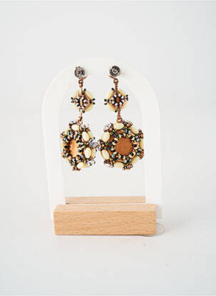 Boucles d’oreilles ornement perles beige KONPLOTT femme