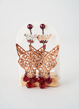 Boucles d’oreilles matériaux métal rouge KONPLOTT femme