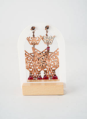 Boucles d’oreilles matériaux métal rouge KONPLOTT femme