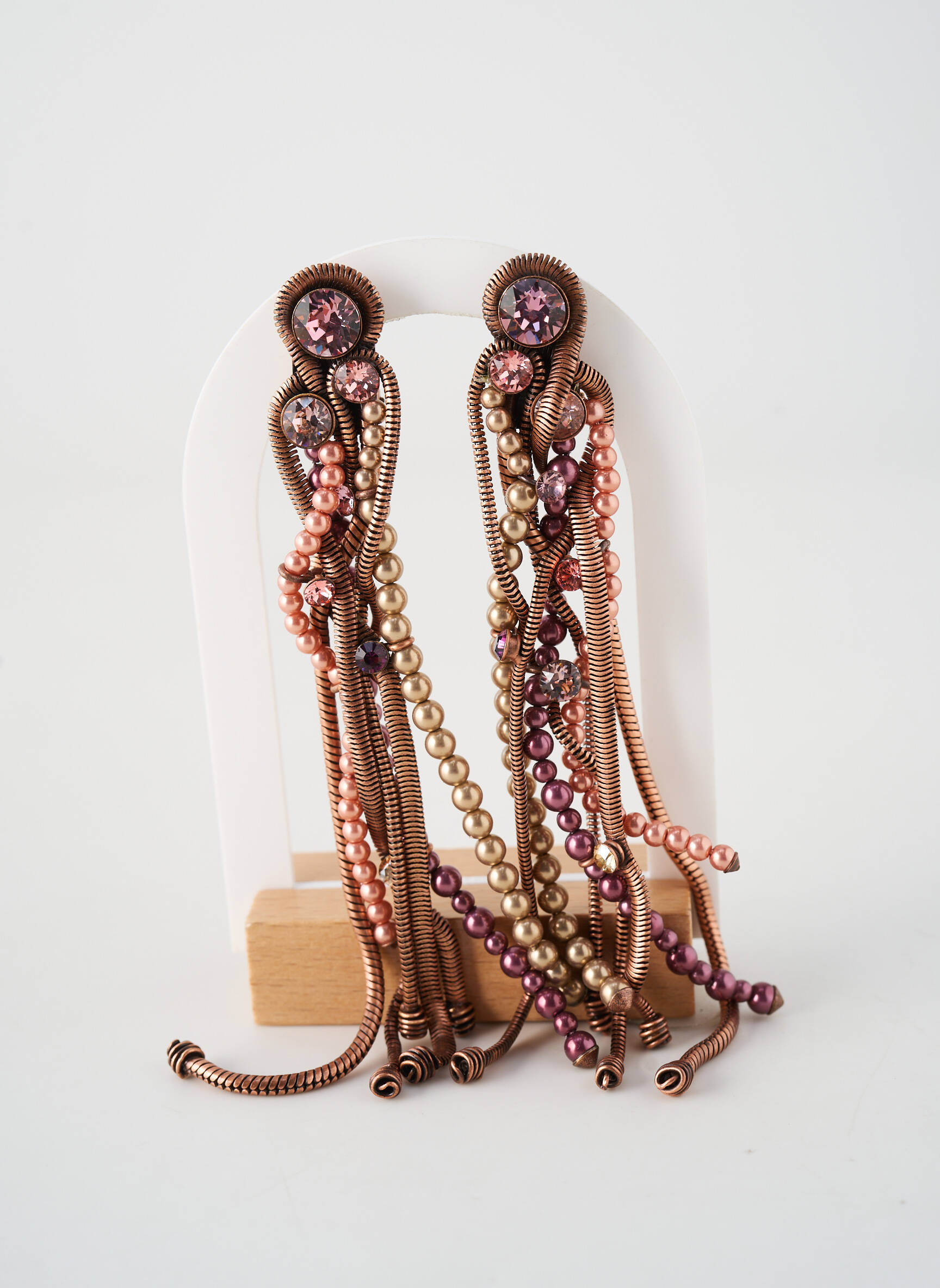 Boucles d’oreilles fermeture fermoir clips rose KONPLOTT femme