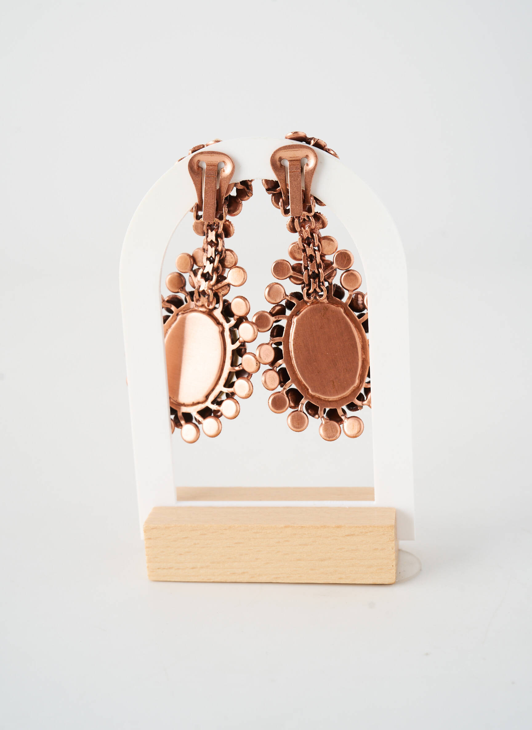 Boucles d’oreilles fermeture fermoir clips rose KONPLOTT femme