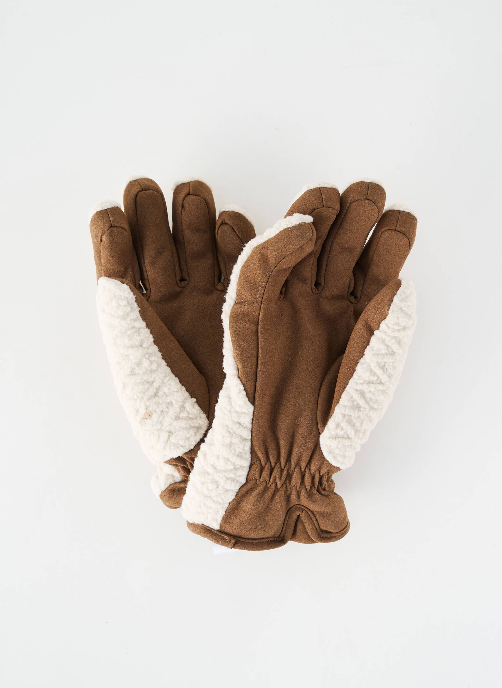 Gants bi-matiére marron GORDINI femme