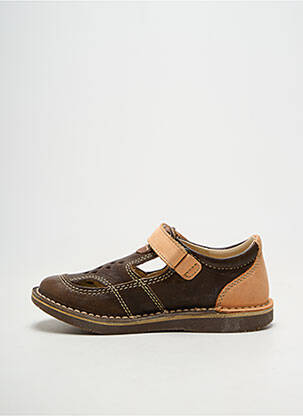 Ballerines matière lisse bout rond marron KICKERS fille