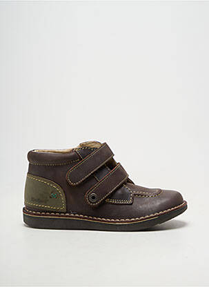 Bottines/boots matière lisse bout rond marron KICKERS enfant