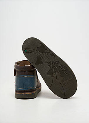 Bottines/boots matière lisse bout rond marron KICKERS enfant