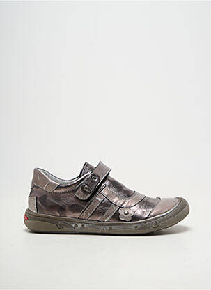 Baskets matière lisse bout rond gris BELLAMY fille