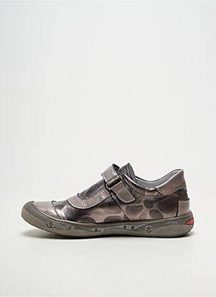 Baskets matière lisse bout rond gris BELLAMY fille