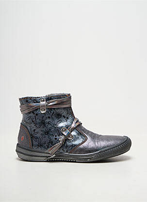 Bottines/boots matière lisse bout rond bleu GBB fille