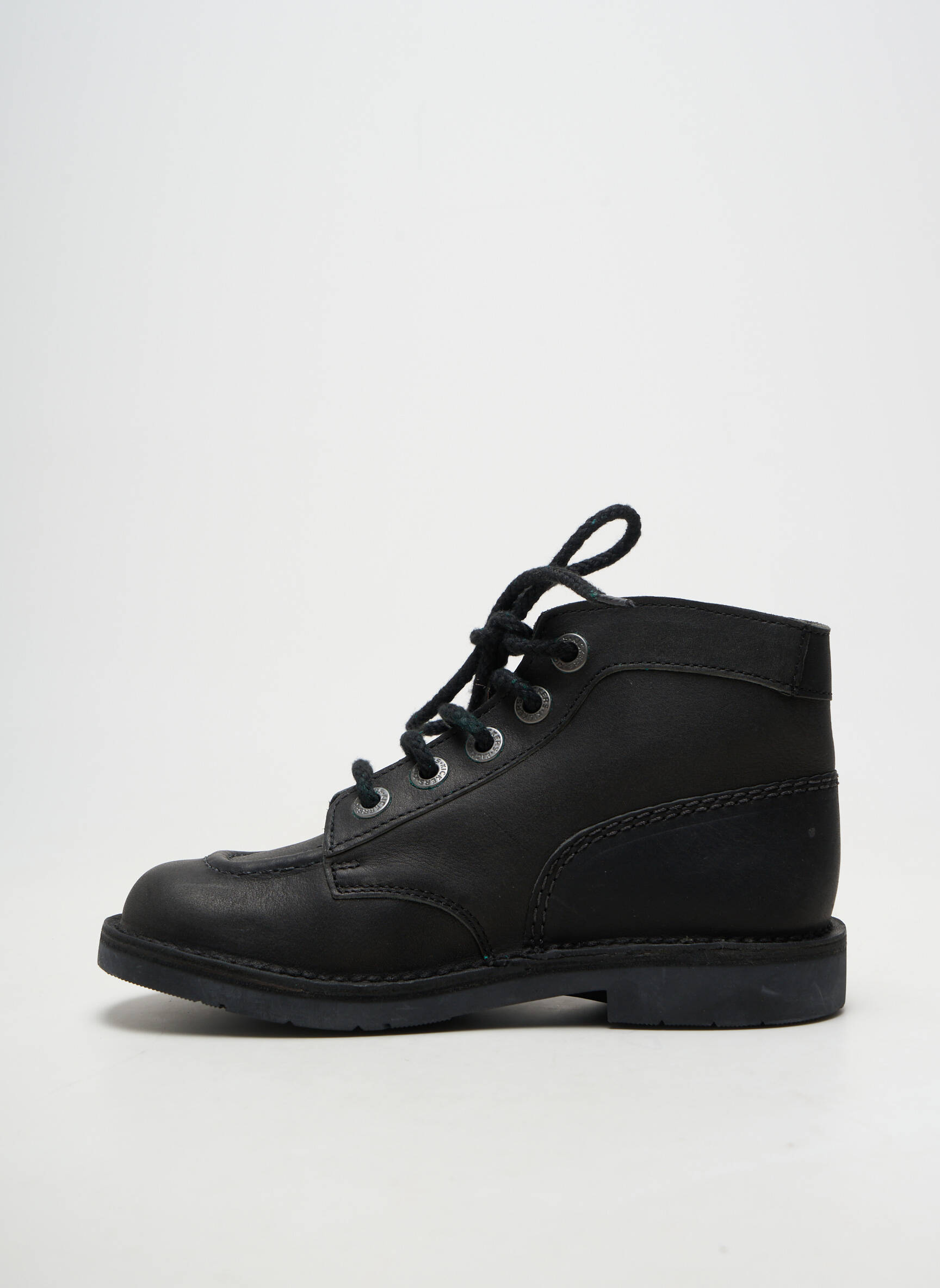 Bottines/boots matière lisse talon bas noir KICKERS enfant