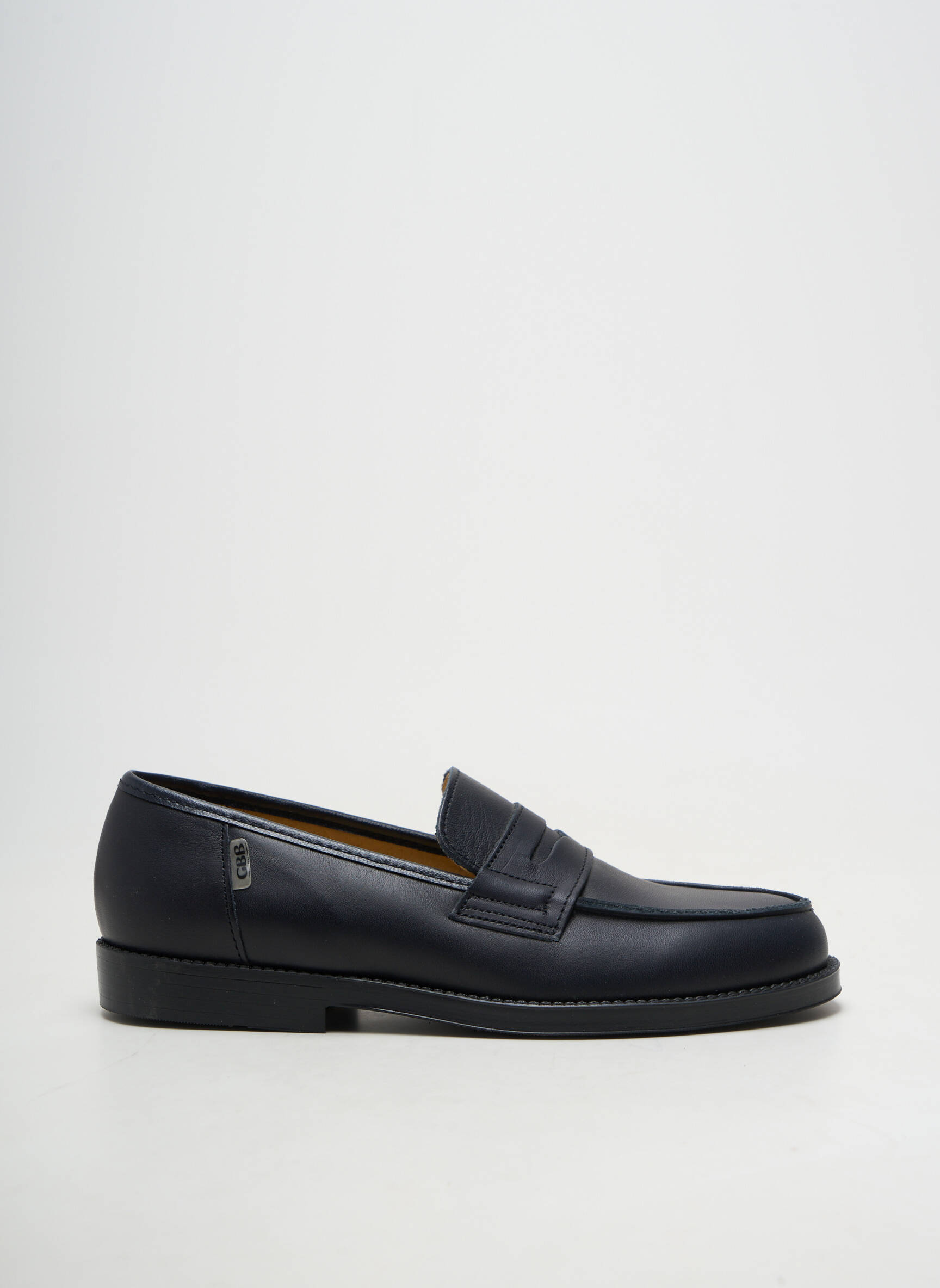 Mocassins matière lisse talon plat jusqu'à 3cm bleu GBB femme
