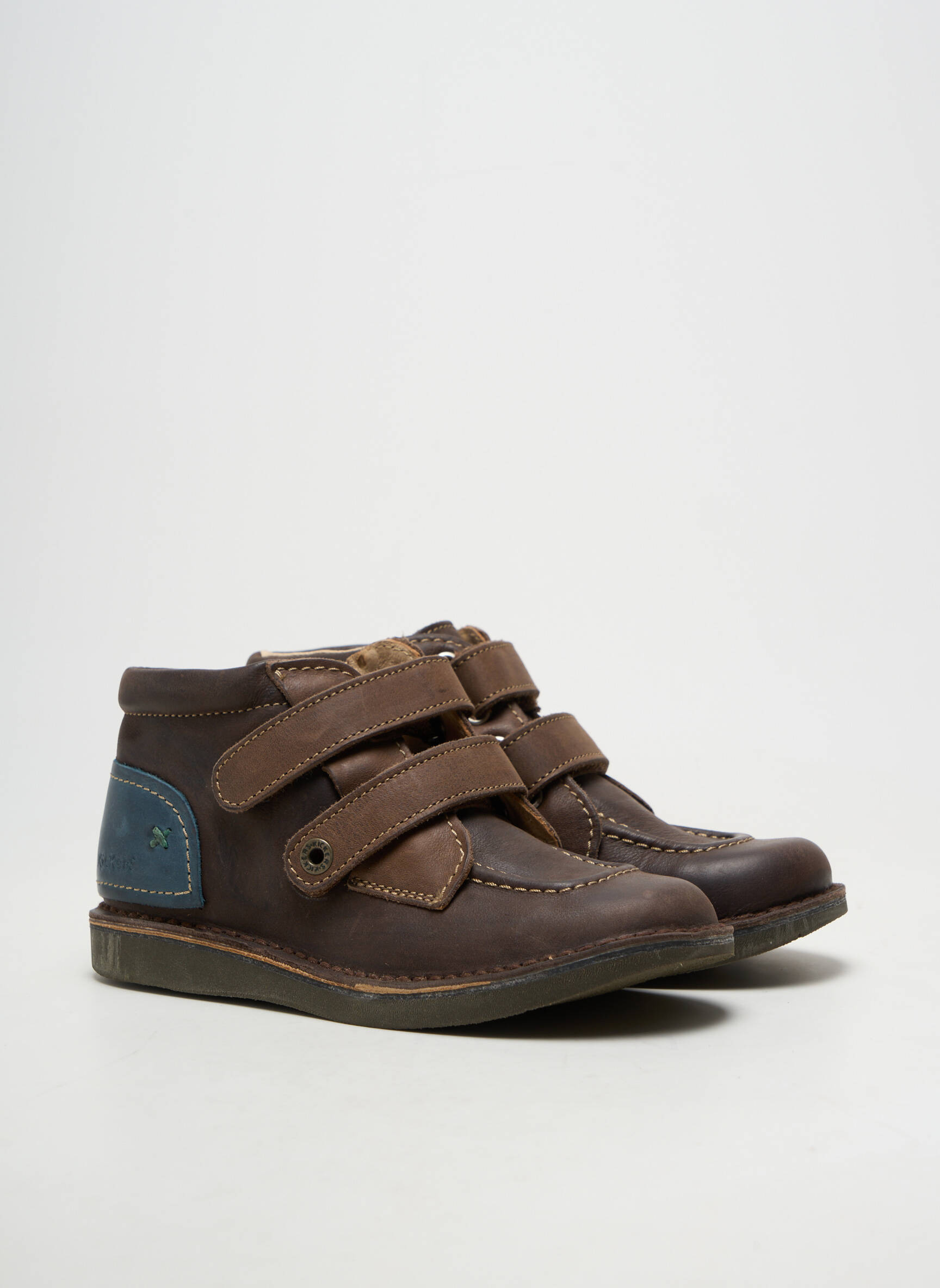 Bottines/boots matière lisse bout rond marron KICKERS enfant
