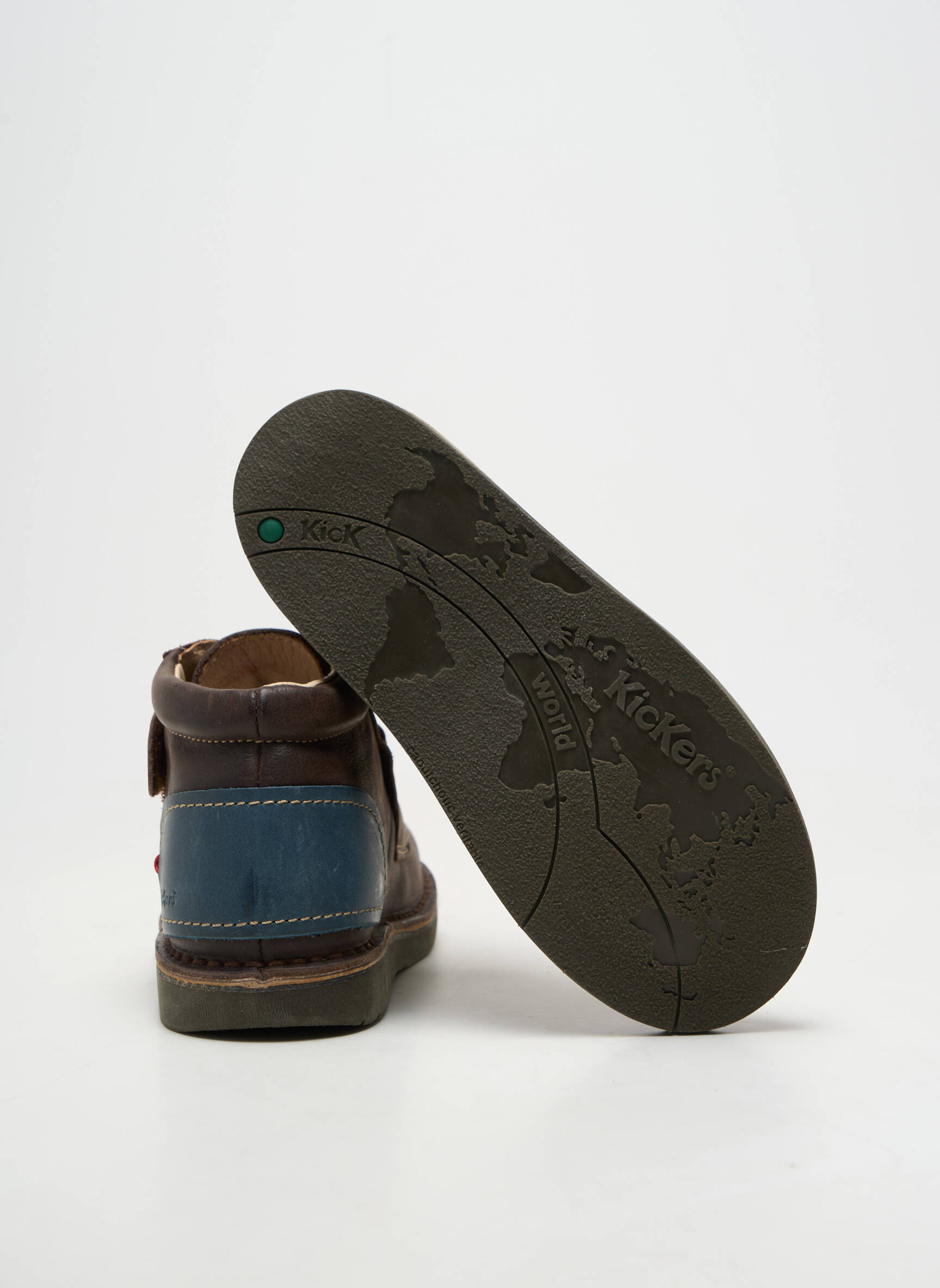 Bottines/boots matière lisse bout rond marron KICKERS enfant