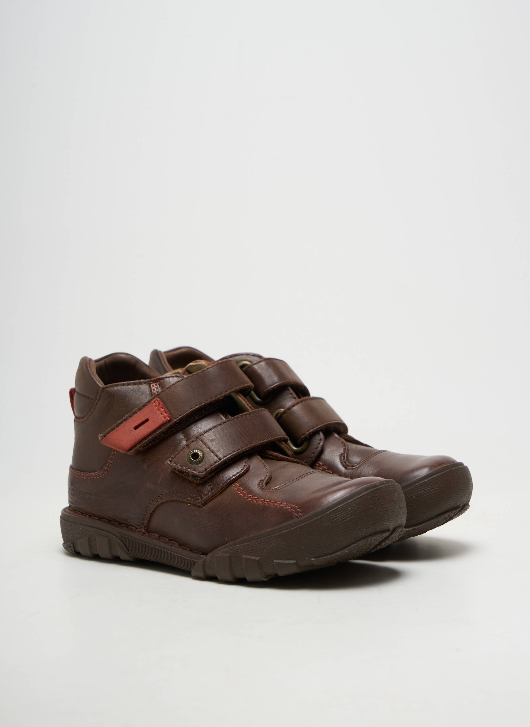 Bottines/boots matière lisse bout rond marron KICKERS garçon