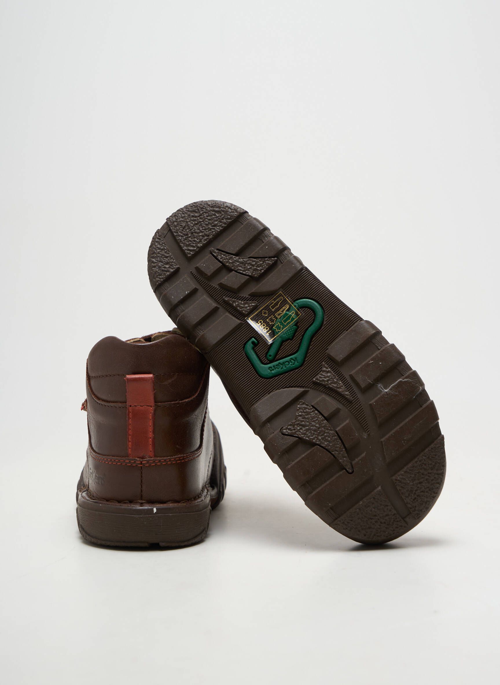 Bottines/boots matière lisse bout rond marron KICKERS garçon