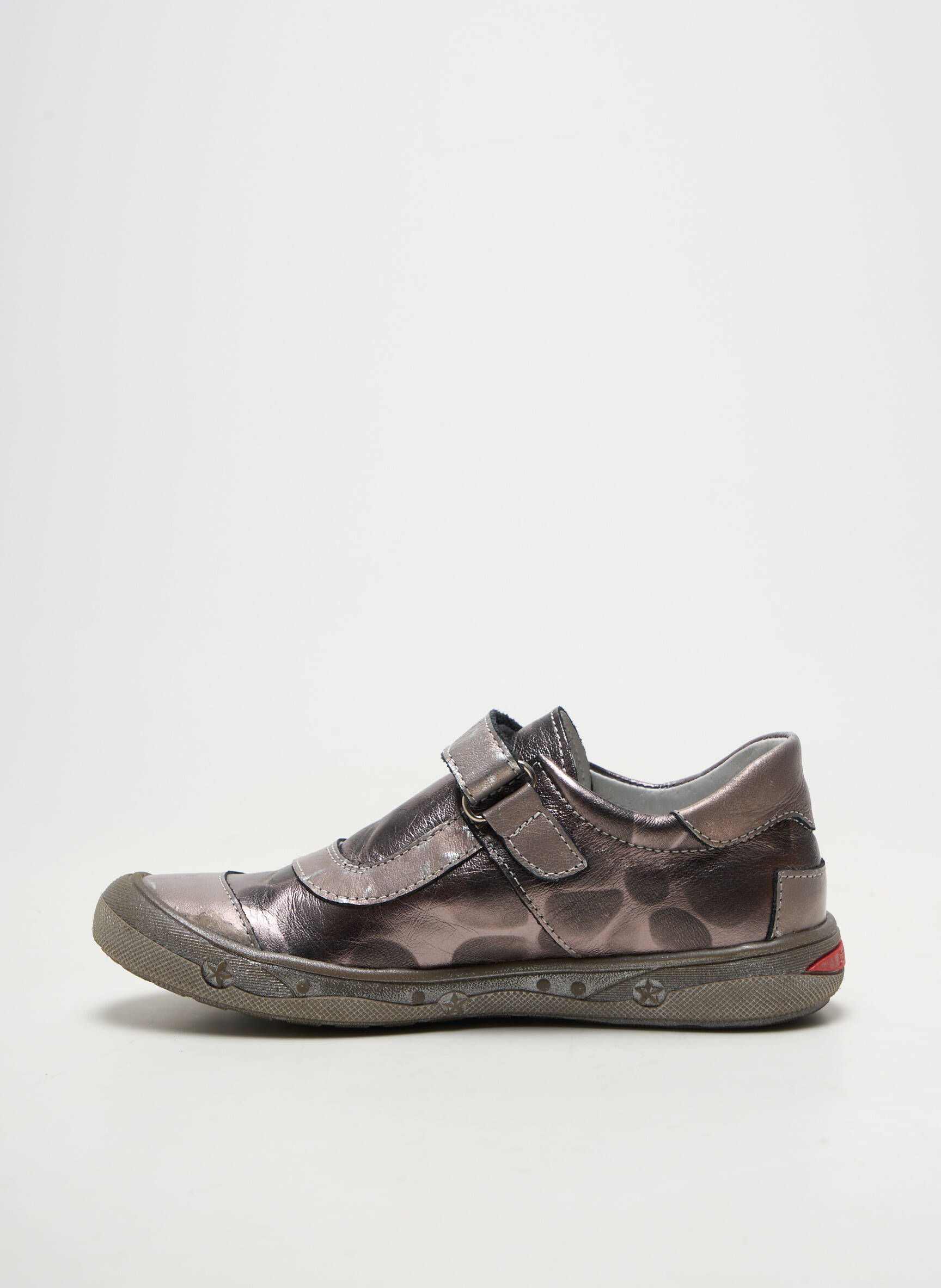 Baskets matière lisse bout rond gris BELLAMY fille