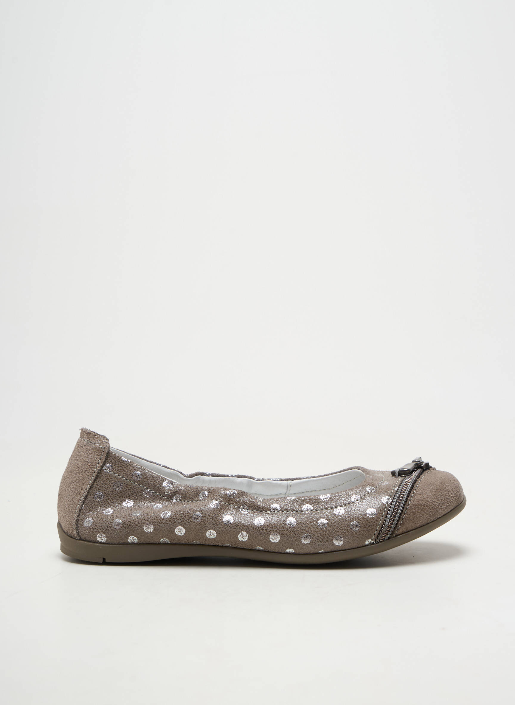 Ballerines tissage satiné gris RAMDAM fille