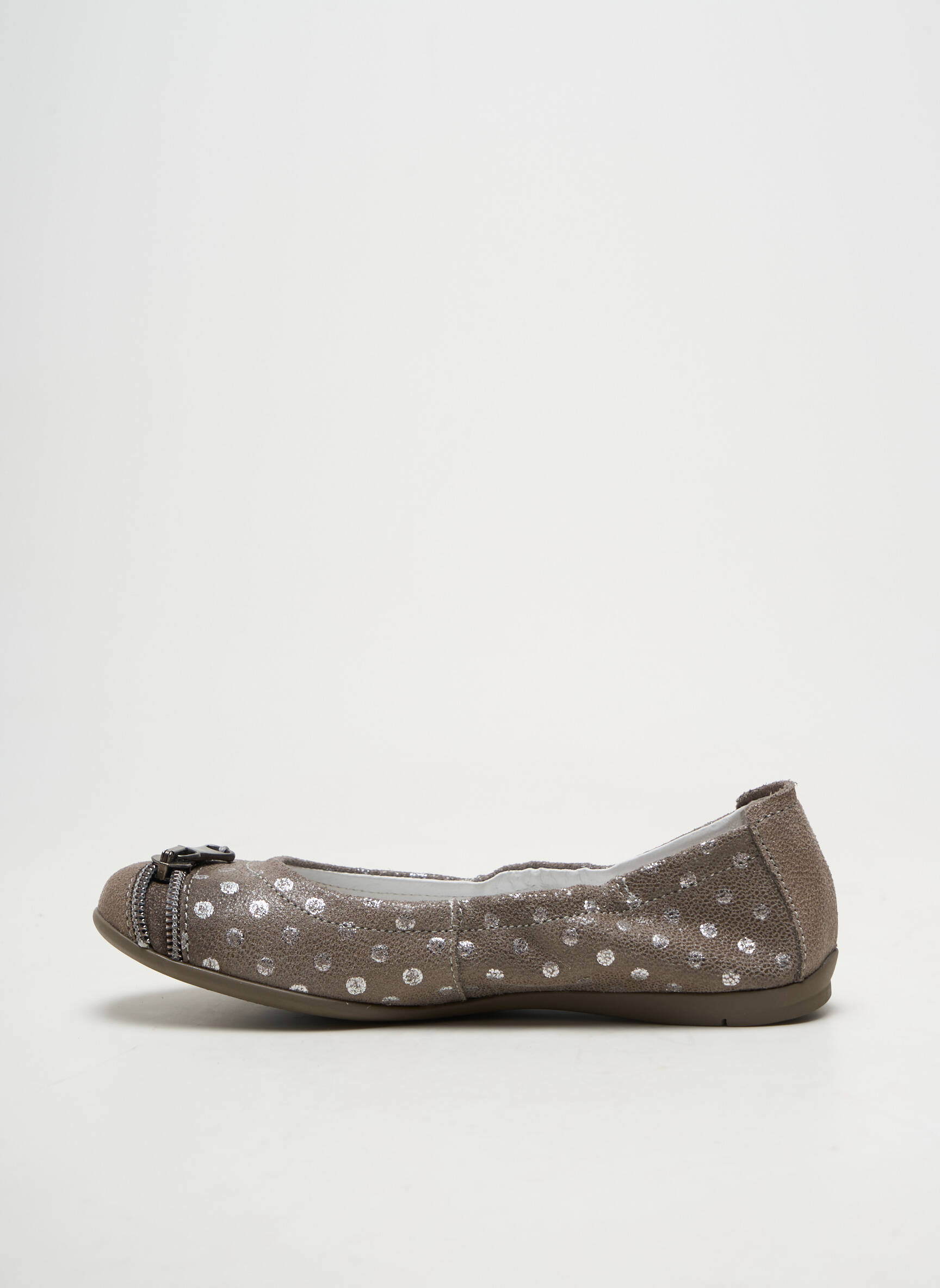Ballerines tissage satiné gris RAMDAM fille