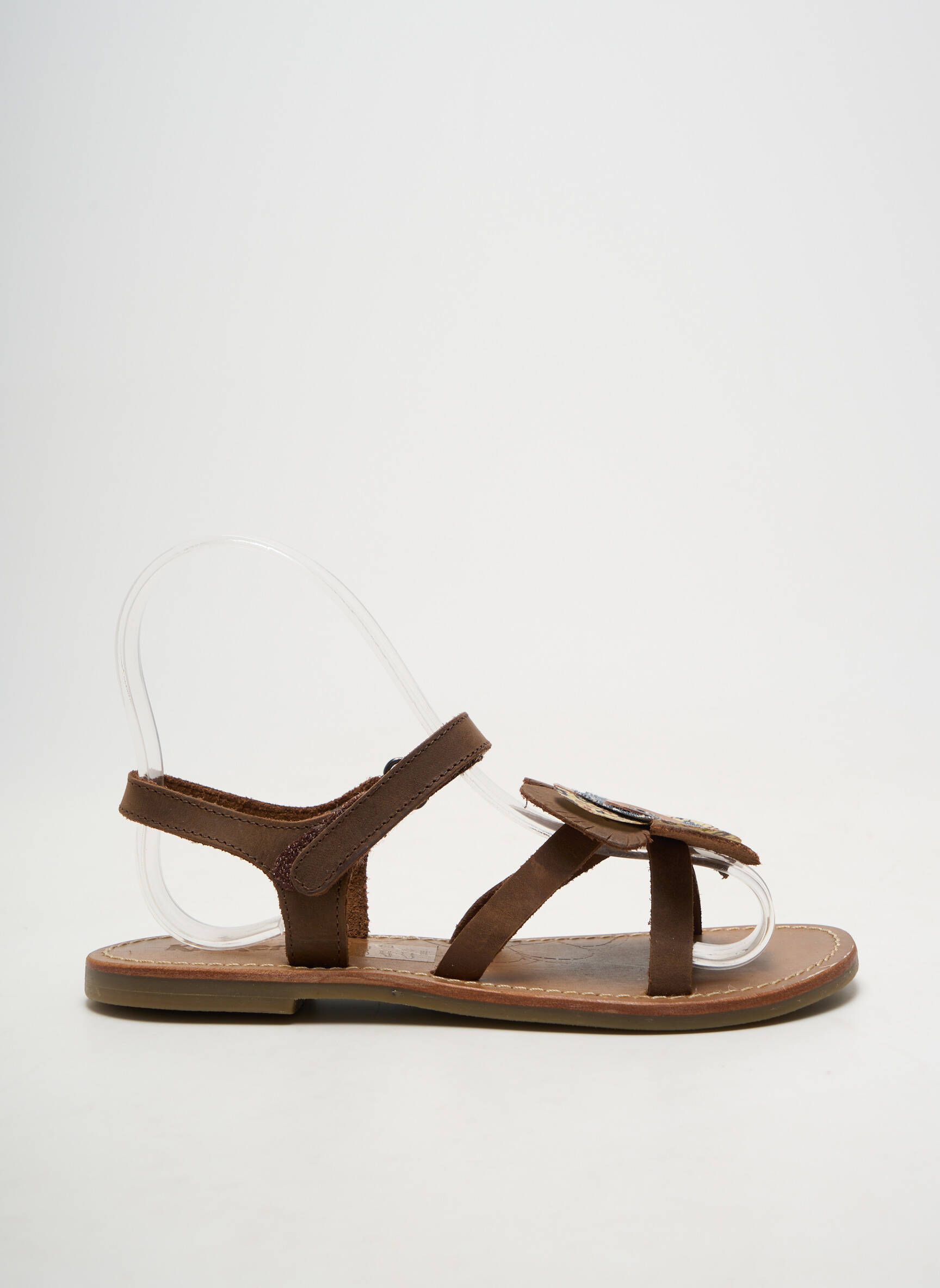 Sandales/nu pieds fermeture boucle(s) marron KICKERS fille