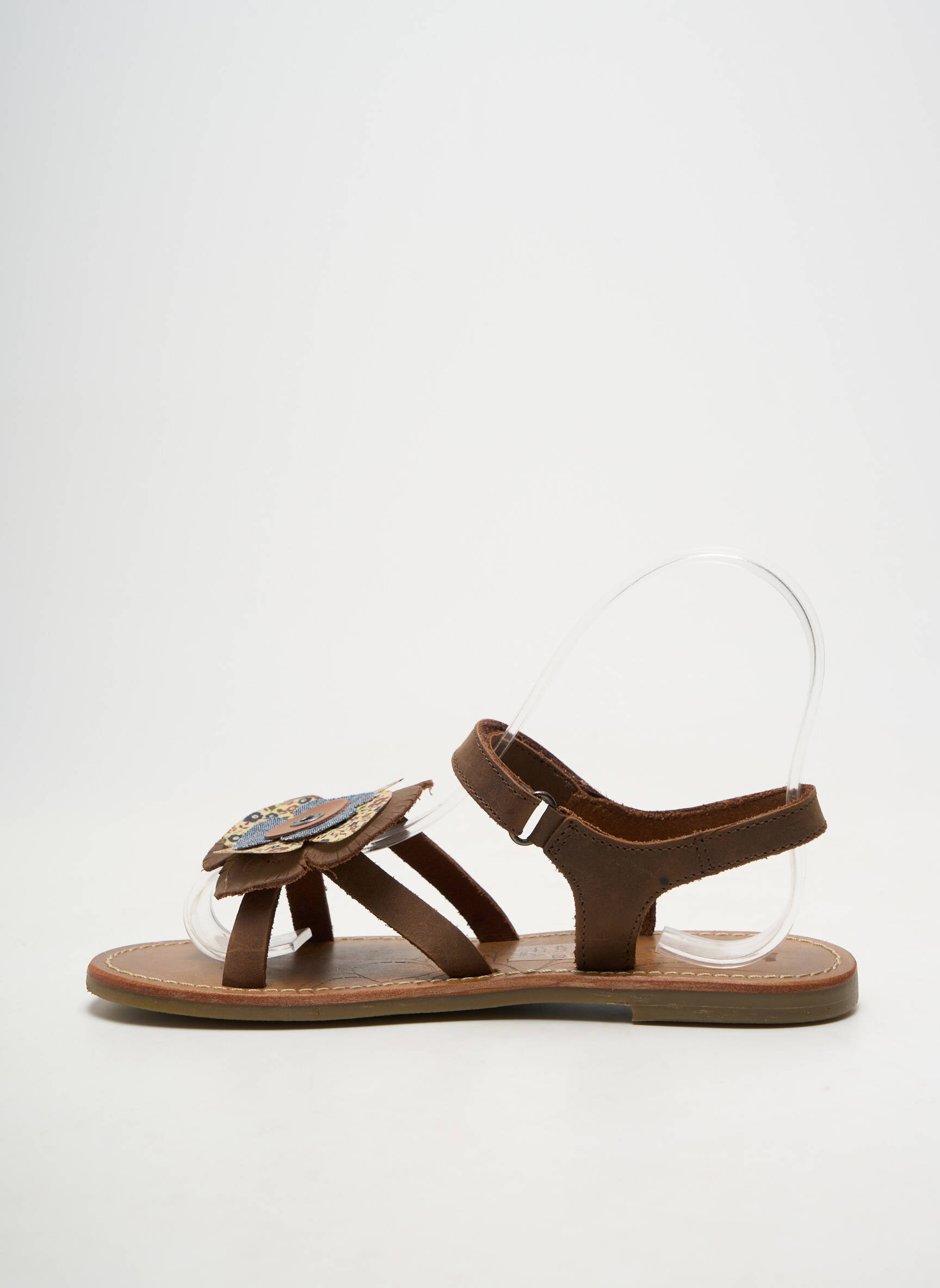 Sandales/nu pieds fermeture boucle(s) marron KICKERS fille