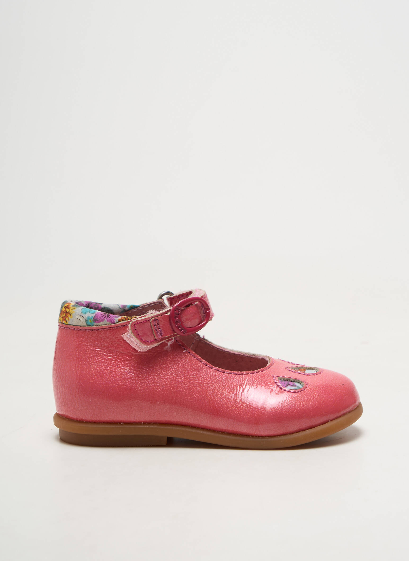 Ballerines matière lisse bout rond rose KICKERS fille