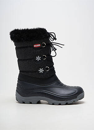 Bottes matière lisse talon plat jusqu'à 3cm noir OLANG femme
