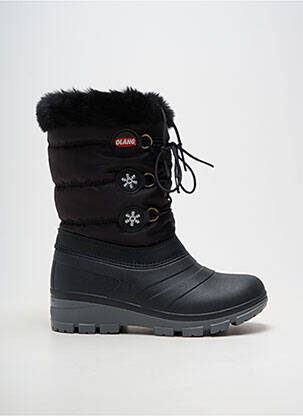Bottes matière lisse talon plat jusqu'à 3cm noir OLANG femme