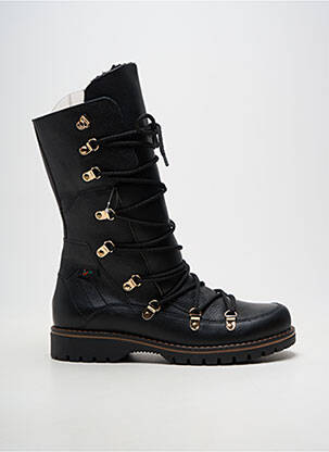 Bottes matière lisse talon plat jusqu'à 3cm noir ZIG ZAG femme