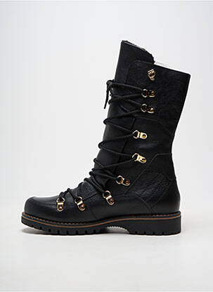 Bottes matière lisse talon plat jusqu'à 3cm noir ZIG ZAG femme