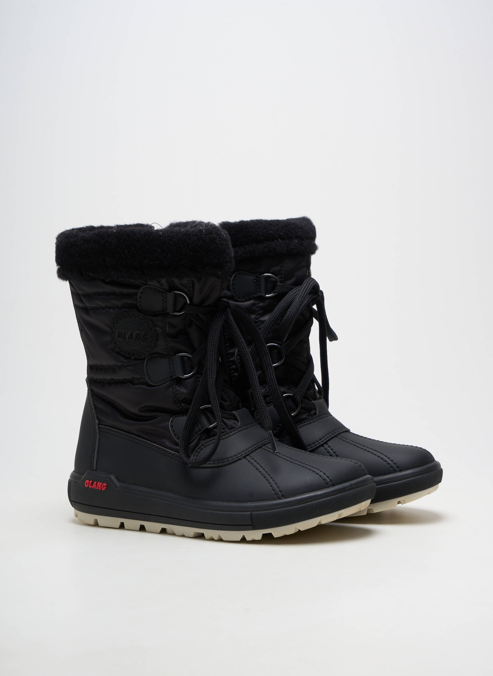 Bottes matière lisse talon plat jusqu'à 3cm noir OLANG femme