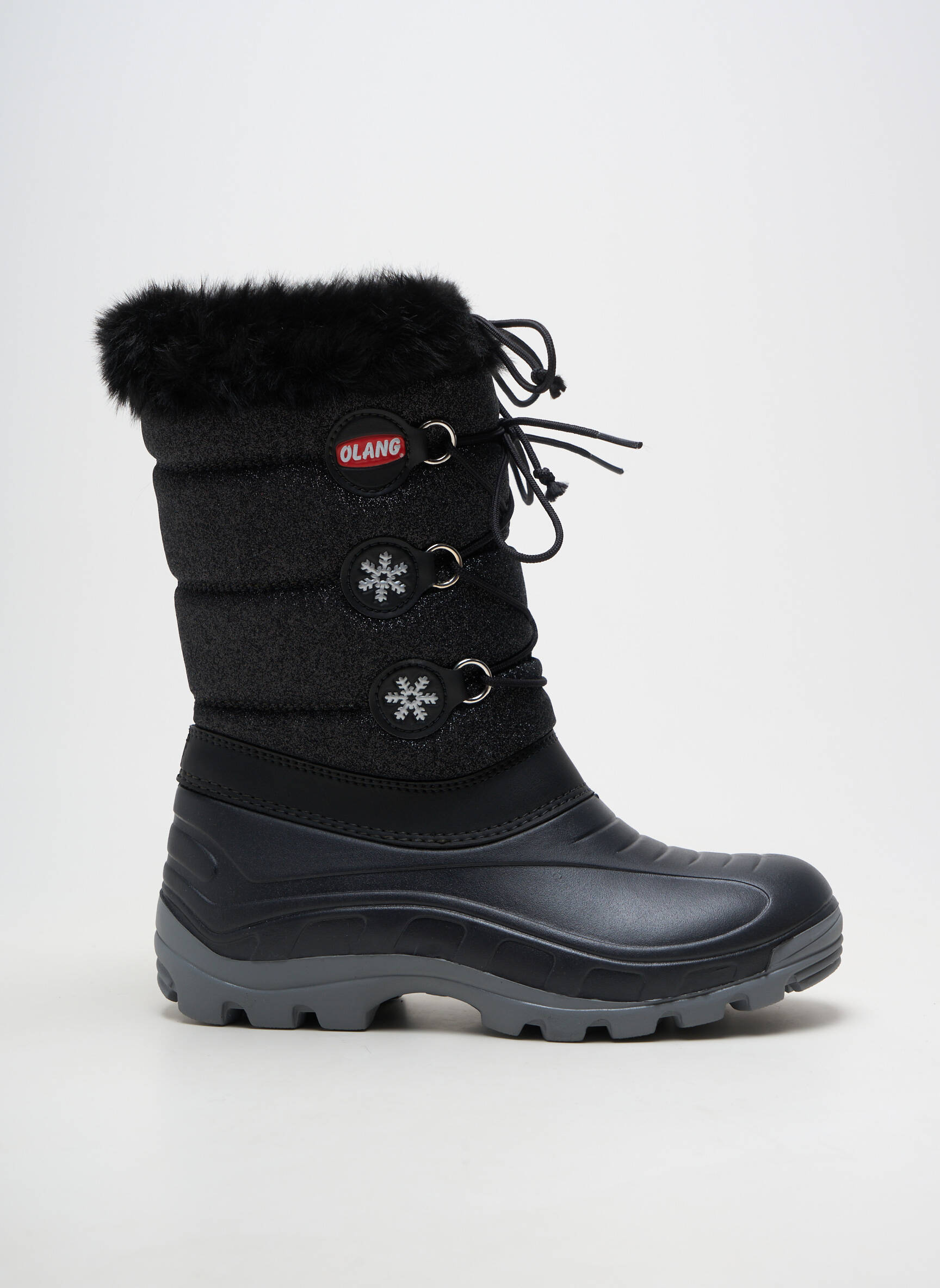 Bottes matière lisse talon plat jusqu'à 3cm noir OLANG femme