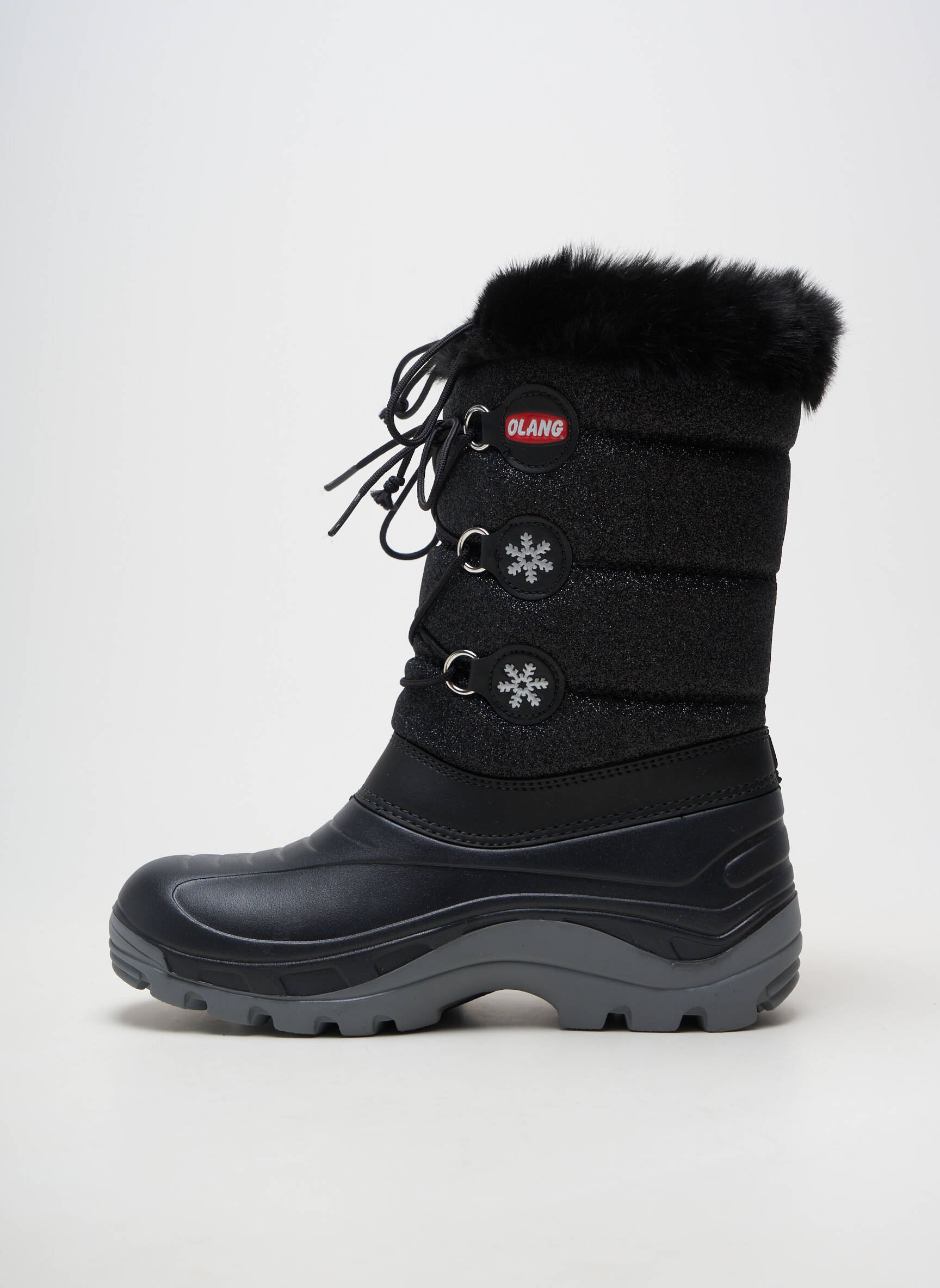 Bottes matière lisse talon plat jusqu'à 3cm noir OLANG femme