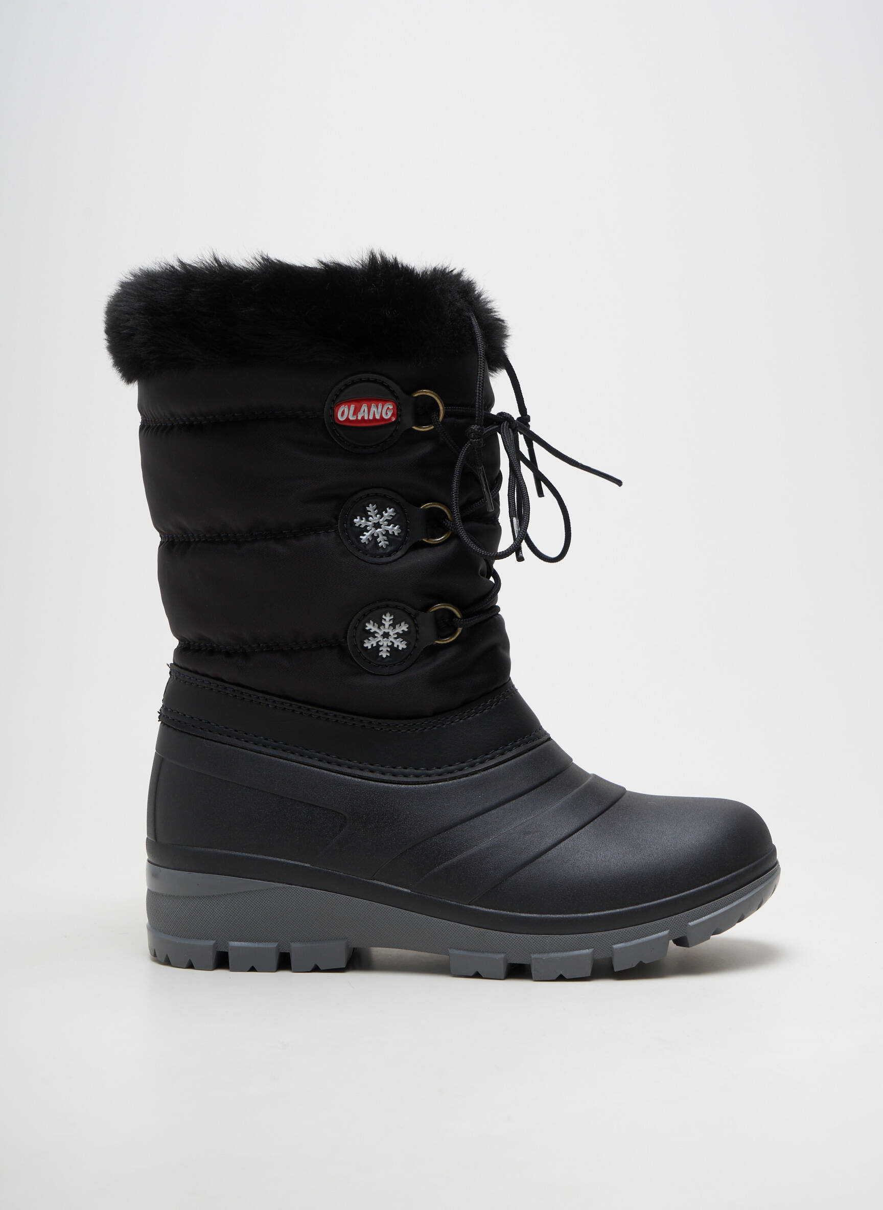 Bottes matière lisse talon plat jusqu'à 3cm noir OLANG femme