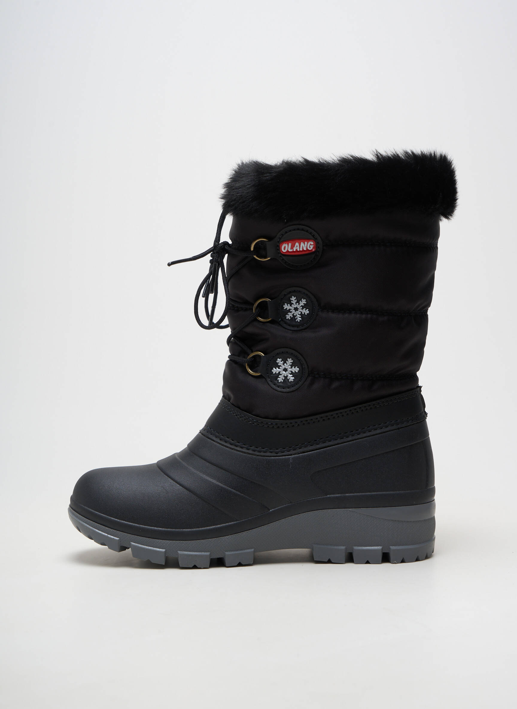 Bottes matière lisse talon plat jusqu'à 3cm noir OLANG femme