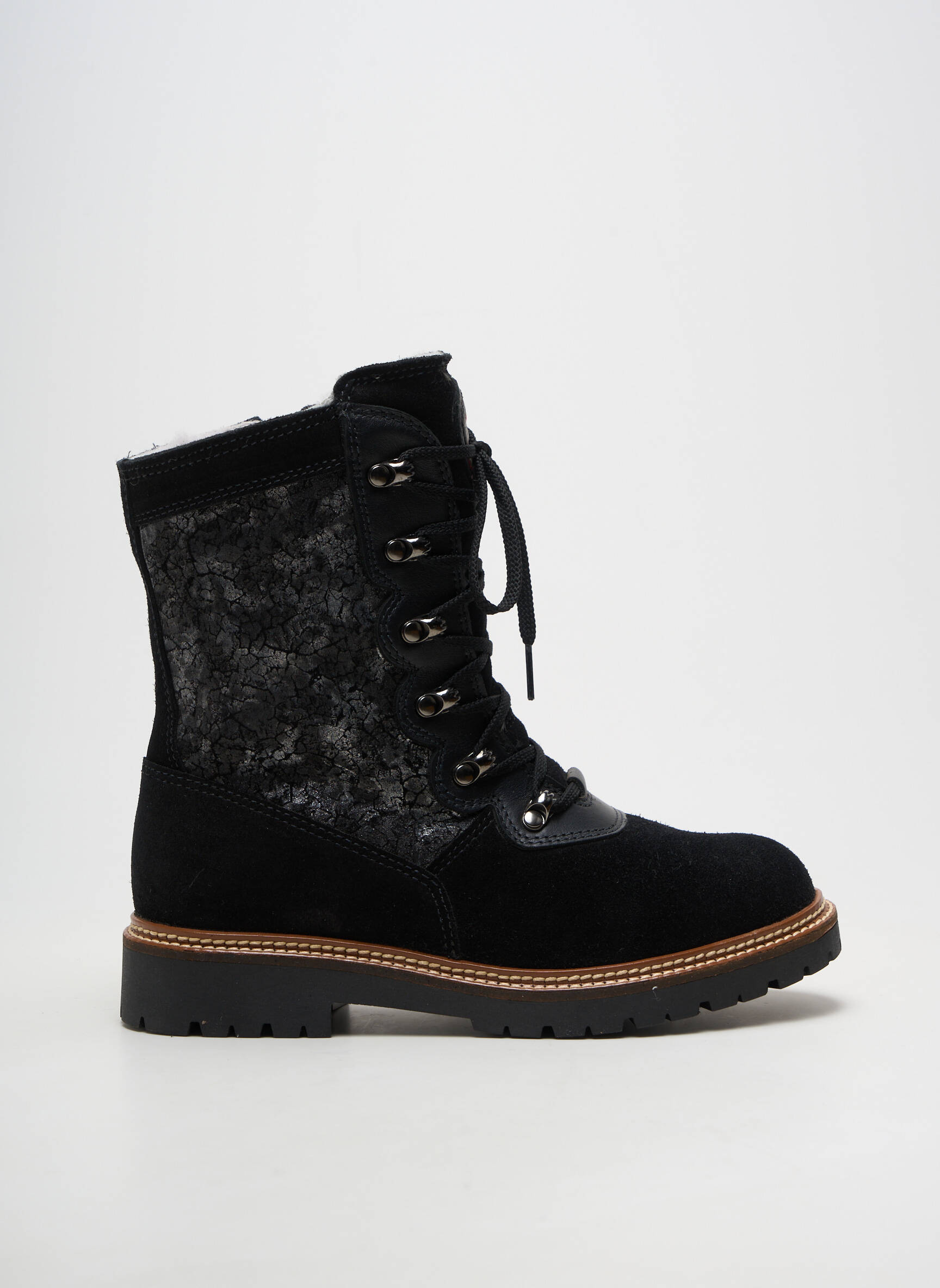 Bottines/boots fourrée talon plat jusqu'à 3cm noir OLANG femme