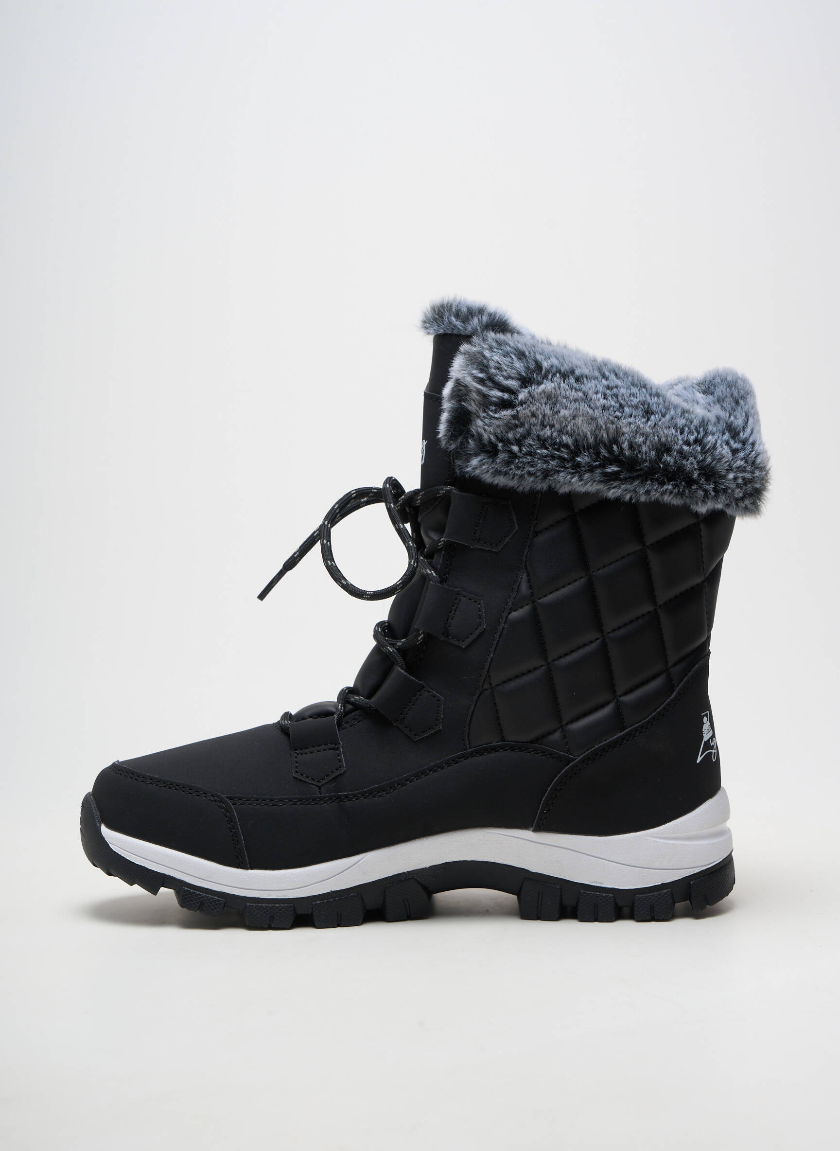 Bottes matière lisse talon plat jusqu'à 3cm noir ZIG ZAG femme