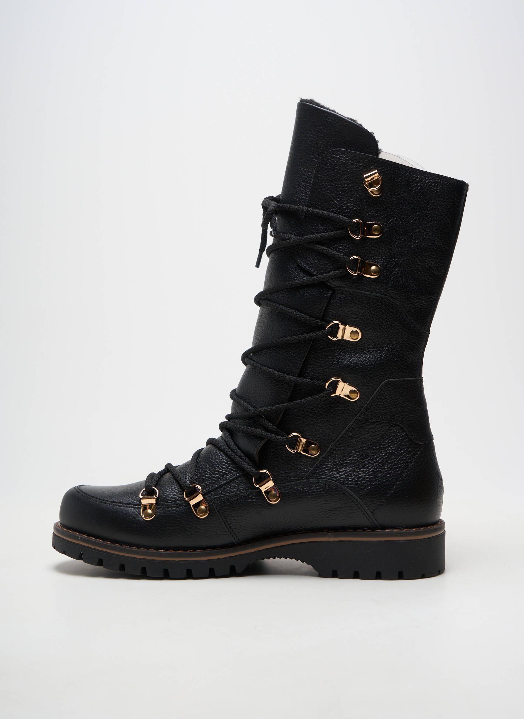 Bottes matière lisse talon plat jusqu'à 3cm noir ZIG ZAG femme