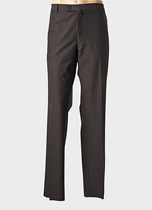 Pantalon droit fermeture zippée sous rabat avec crochet taille normale noir BRUNO SAINT HILAIRE homme