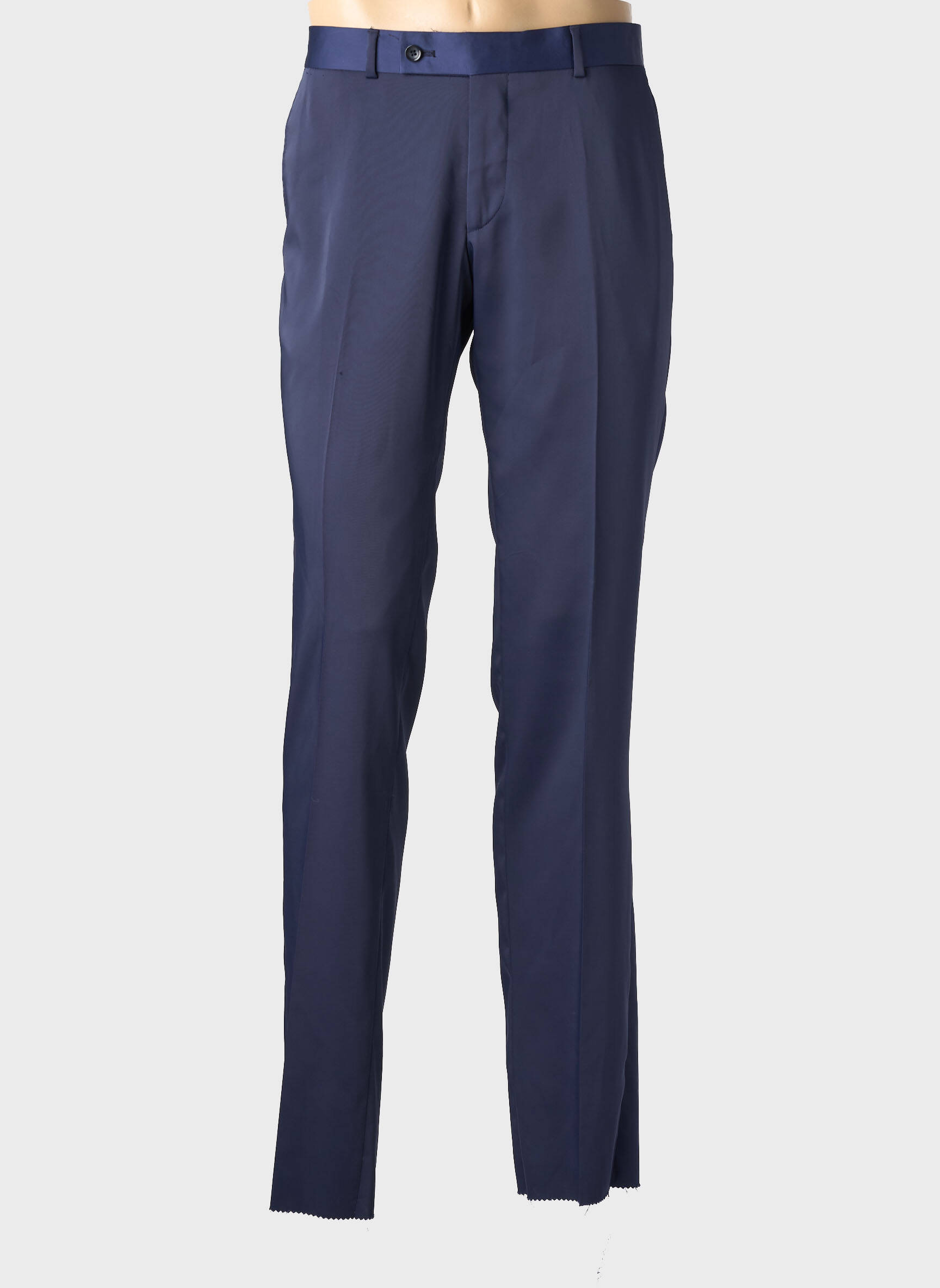 Pantalon slim tissage popeline taille normale bleu PRESTIJE homme