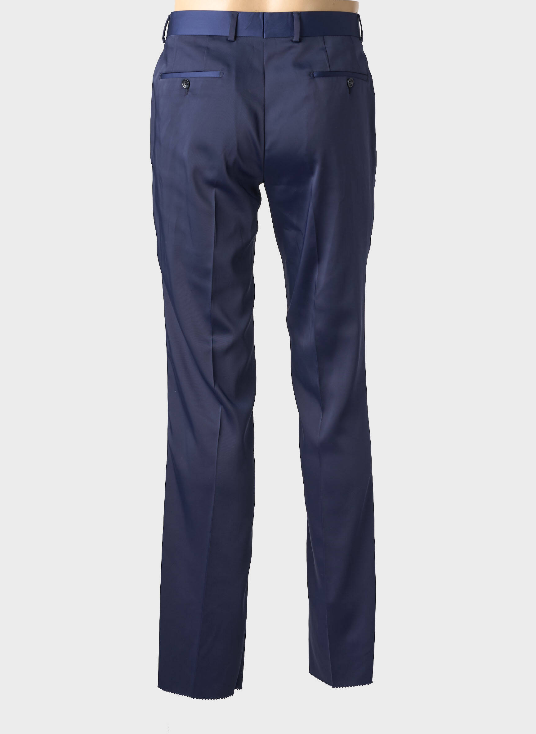 Pantalon slim tissage popeline taille normale bleu PRESTIJE homme