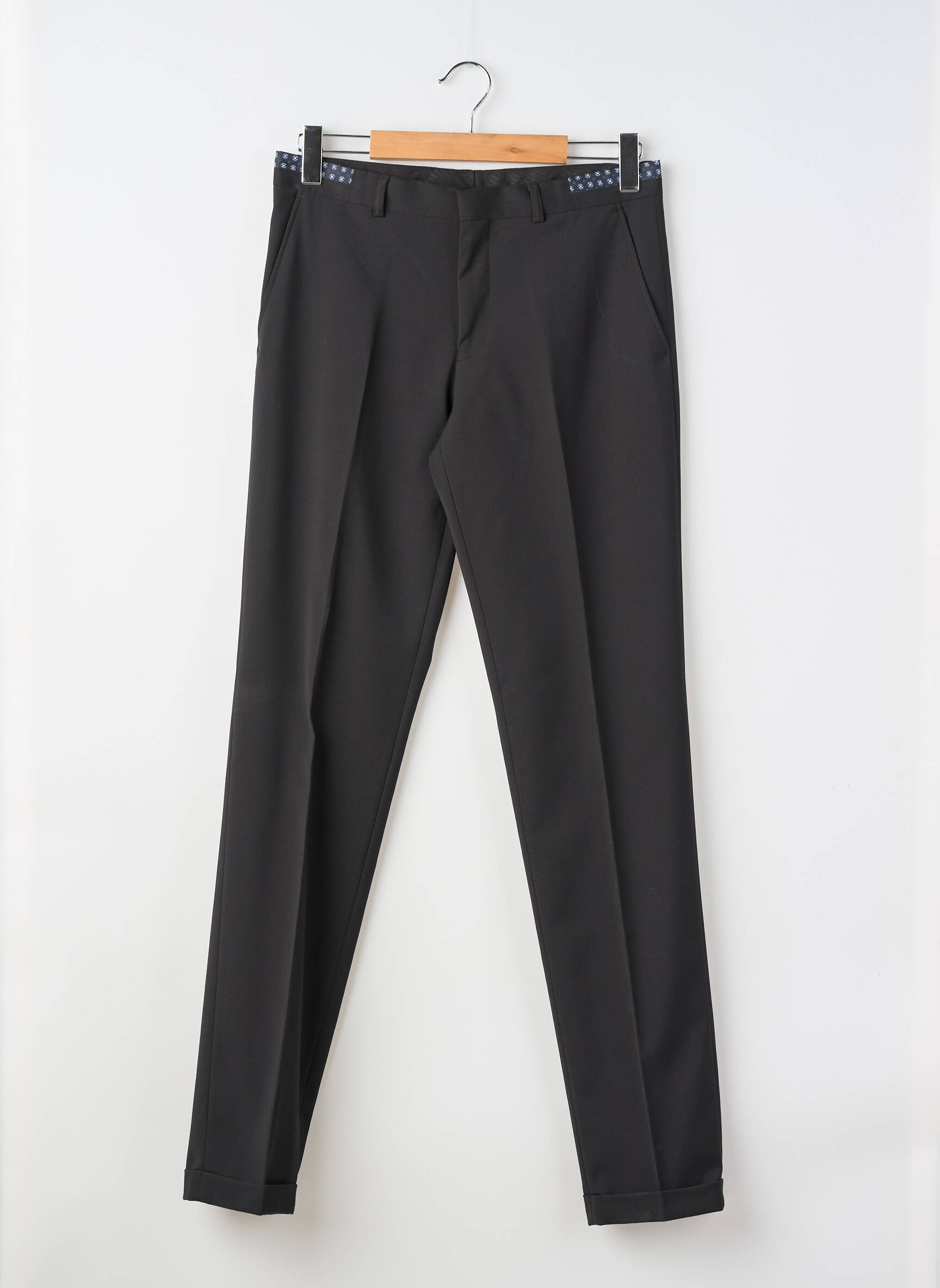 Pantalon slim taille à pinces taille haute noir DO REGO & NOVOA homme