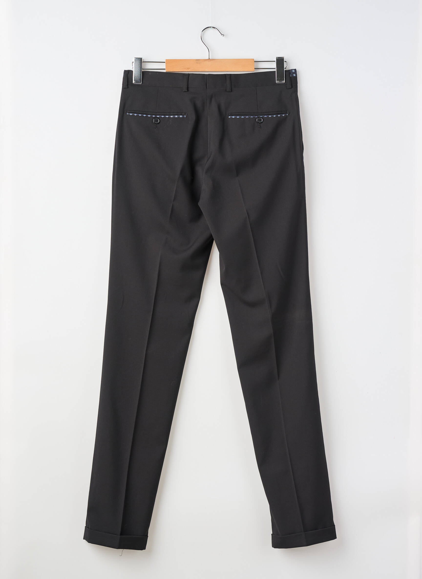 Pantalon slim taille à pinces taille haute noir DO REGO & NOVOA homme