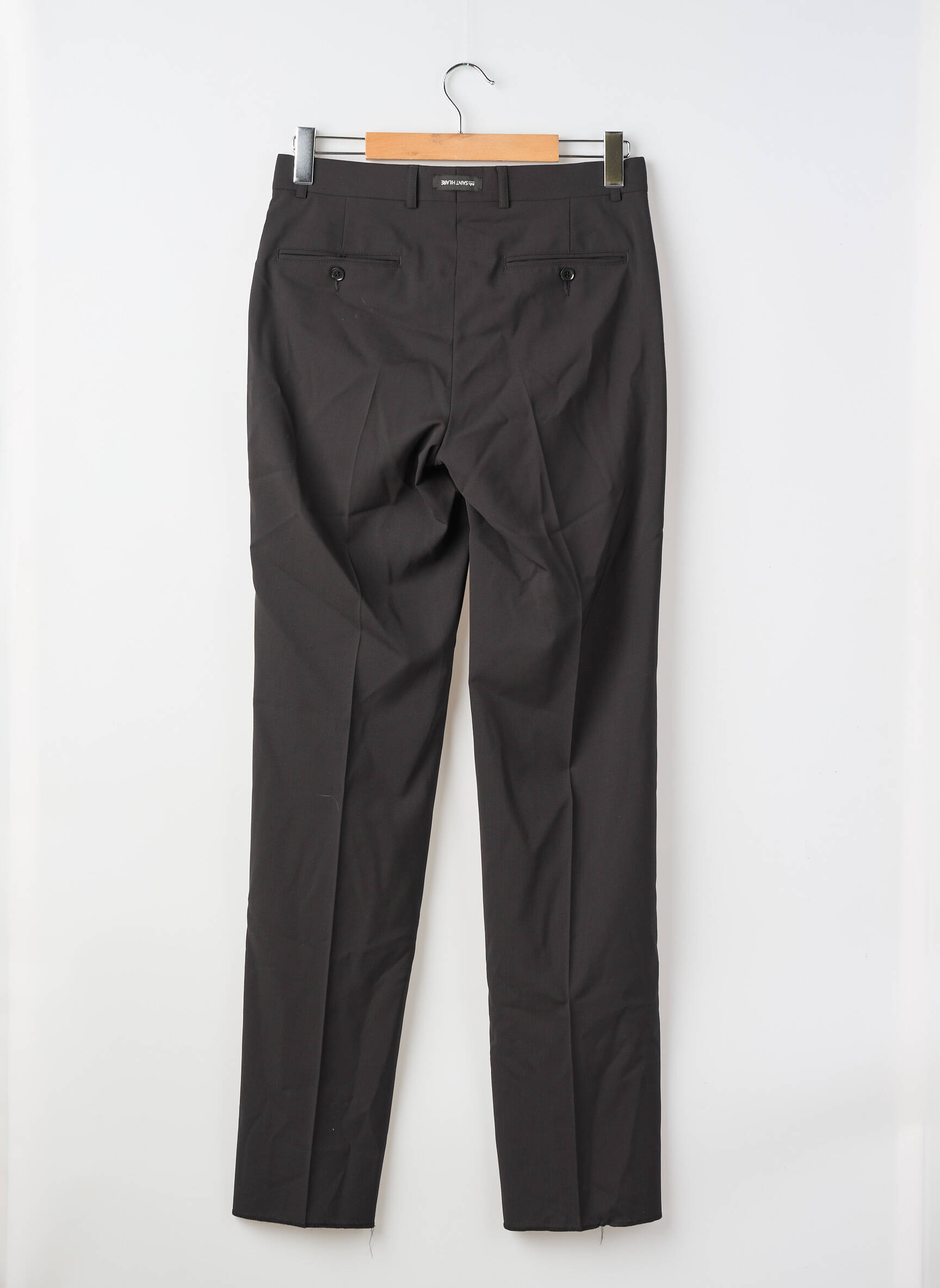 Pantalon droit taille à pinces taille normale noir BRUNO SAINT HILAIRE homme