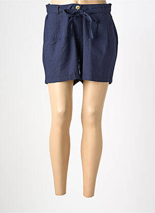 Short fermeture zippée sous rabat boutonné taille normale bleu ELLE EST OU LA MER femme