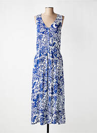 Robe longue imprimé fleurs sans manche bleu ELLE EST OU LA MER femme