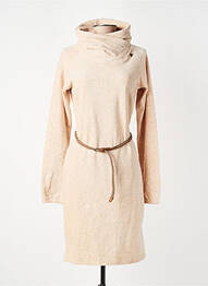 Robe pull tissage chiné manches longues beige RAGWEAR femme