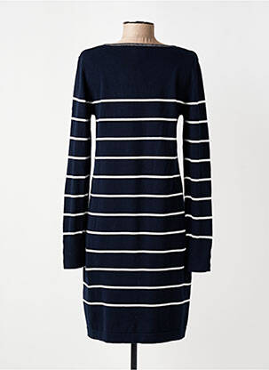 Robe pull col v manches longues bleu ELLE EST OU LA MER femme