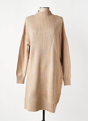 Robe pull resserrée sur le bas manches longues beige RAGWEAR femme