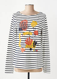 T-shirt manches longues manches longues bleu ELLE EST OU LA MER femme