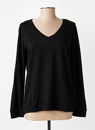 Pull col v manches longues noir SUN VALLEY femme